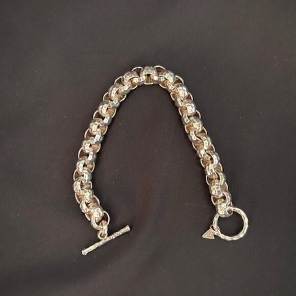 Hammered link sterling silver bracelet Silpada Designs - Picture 1 of 2